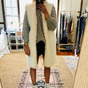 White Faux Fur Vest